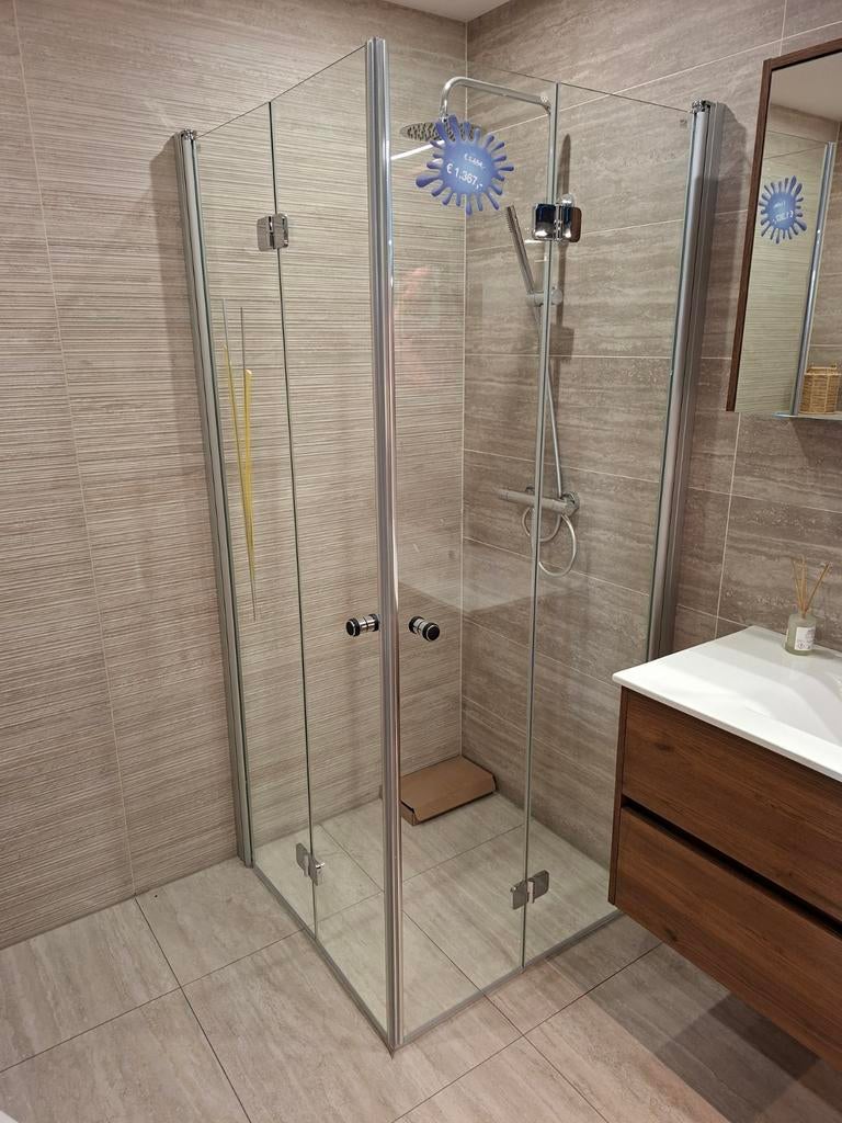 HSK Douchecabine 90x90 Helder Glas Antikalk Showroommodel, Doe-het-zelf en Verbouw, Sanitair, Ophalen, Zo goed als nieuw, Glas