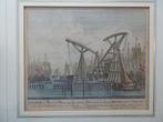 gravure 2 kranen IJ te Amsterdam Schreierstoren Schenk 1700, Antiek en Kunst, Verzenden