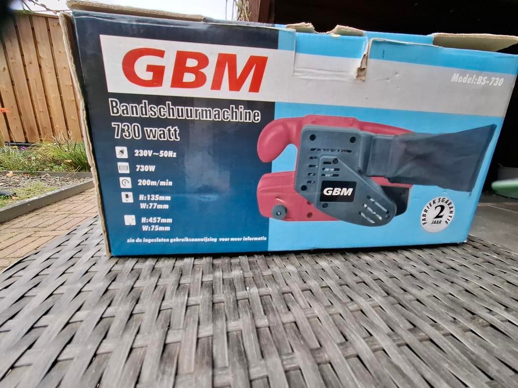 GBM bandschuurmachine 750w, Ophalen, 600 tot 1200 watt, Bandschuurmachine