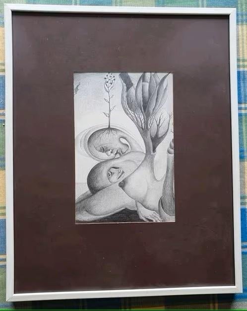 orig potlood tekening Vrijage Nico van der Reijden 1928 2009, Antiek en Kunst, Kunst | Tekeningen en Foto's, Ophalen