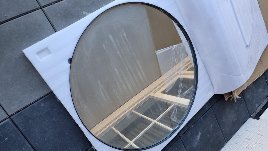 Ronde spiegel 120 cm zwart NIEUW XXL design luxe, Ophalen, Nieuw