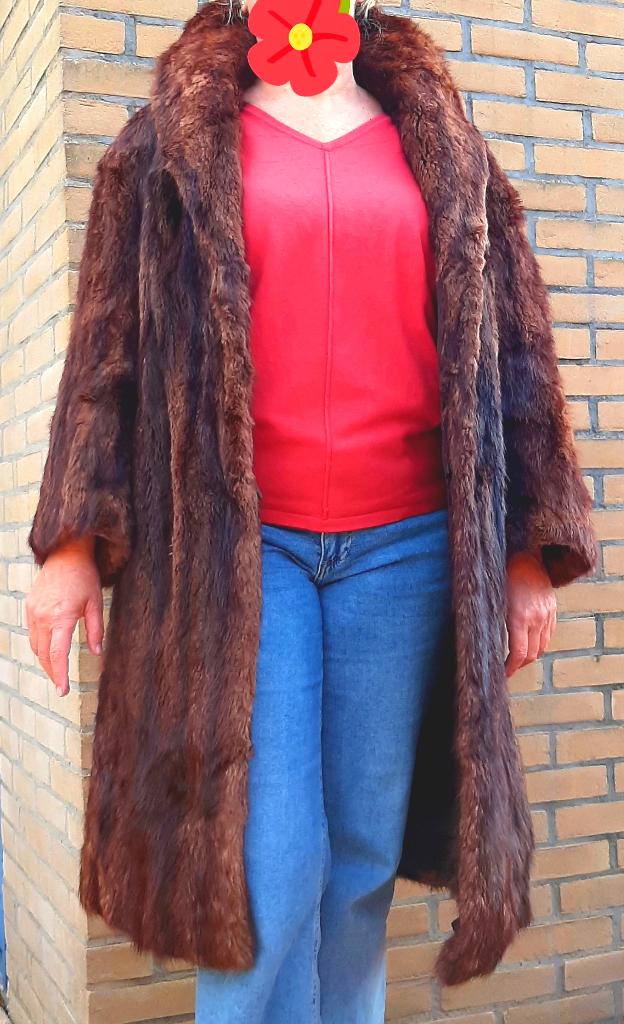 Vintage Lange NERTS Bontjas - Mt 38 - Originele aankoopbon, Maat 38/40 (M), Overige typen, Exclusief Pelterijen, Bruin