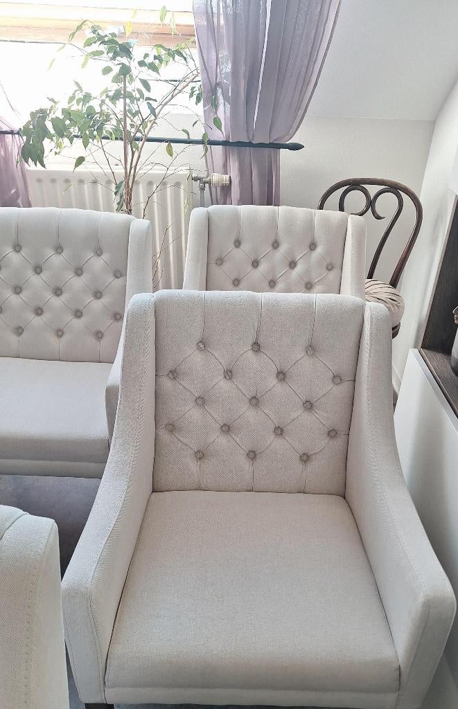 6 prachtige landelijke stoelen Goossens, prijs p/st!, Huis en Inrichting, Stoelen, Ophalen, Bruin, Zo goed als nieuw, Stof