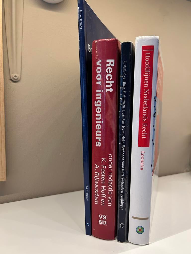 Diverse studieboeken Bouwkunde: Recht, Wiskunde,Bouwplanning, Boeken, Verzenden, Alpha, Gelezen, HBO
