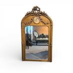 Antieke spiegel met strik, Ophalen of Verzenden, Rechthoekig, 50 tot 100 cm, 100 tot 150 cm