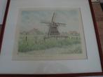 oude schildery tekening friesland watermolen, Ophalen of Verzenden