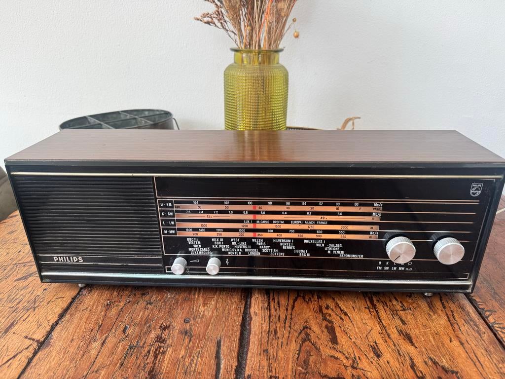 Vintage Philips Radio - Klassieke Wereldontvanger, Audio, Tv en Foto, Radio's, Ophalen of Verzenden, Gebruikt, Wereldontvanger