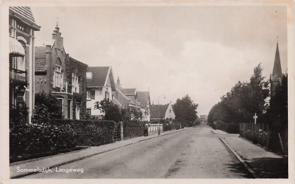 AM037 Sommelsdijk Langeweg 1952, Verzamelen, Ansichtkaarten | Nederland, Verzenden, 1940 tot 1960, Gelopen, Zuid-Holland