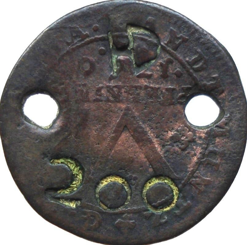 Bentheim-Tecklenburg-Rheda 6 pfennige 1760 (curieus!), Postzegels en Munten, Ophalen of Verzenden, Duitsland, Losse munt