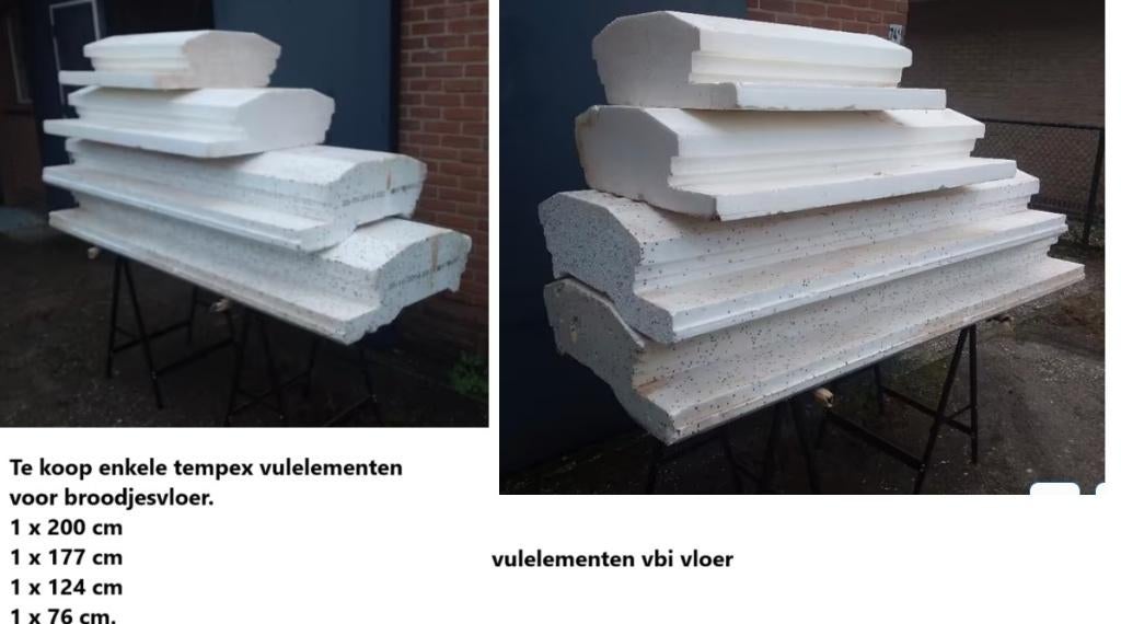 5.8m Vloerisolatie Broodjes Vulelementen Piepschuimblokken, Doe-het-zelf en Verbouw, Ophalen, Dakisolatie, 12 cm of meer, Nieuw