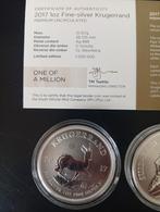 Te koop: Eerste Zilveren Krugerrand 2017 – 1 oz puur zilver, Ophalen of Verzenden, Zilver