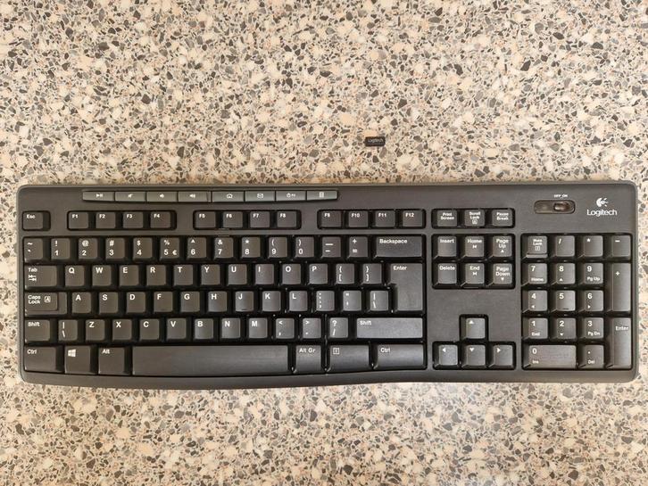 Logitech K270 Draadloos Toetsenbord QWERTY, Computers en Software, Toetsenborden, Gebruikt, Qwerty, Draadloos, Multimediatoetsen