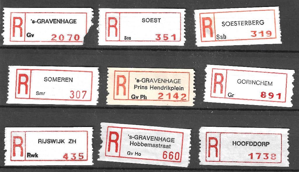 Nederland Aantekenstrookjes - 13, Postzegels en Munten, Postzegels | Nederland, Ophalen of Verzenden, Na 1940