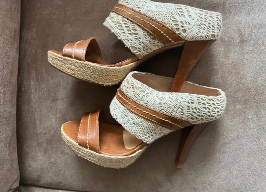 Elegante Alba Moda Schoenen met Hak - Maat 37, Ophalen of Verzenden, Zo goed als nieuw, Bruin, Schoenen met hoge hakken
