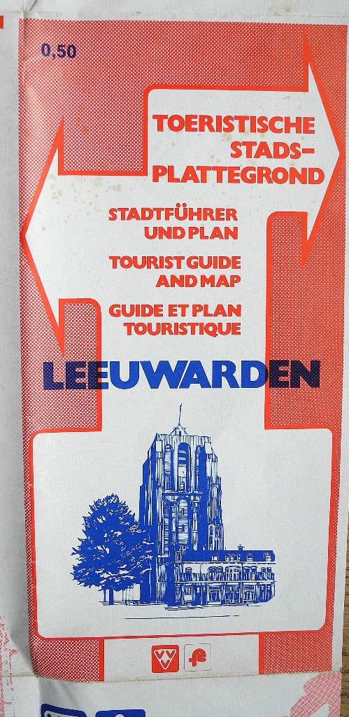 Stadsplattegrond Leeuwarden jaren '60-'70, Overige atlassen, Ophalen of Verzenden, Zo goed als nieuw, 1800 tot 2000