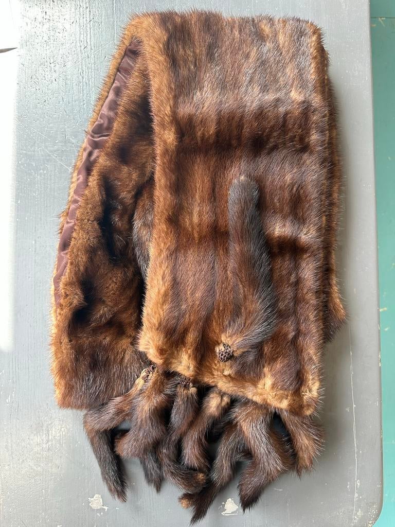 Vintage Nerts Stola - Bruin Bont, Ophalen of Verzenden, Gedragen