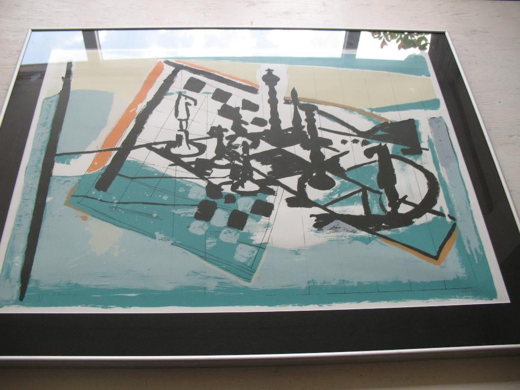 Zeefdruk Schaakspel - Jan Pieter Hartzema Utrecht 1999, Antiek en Kunst, Kunst | Litho's en Zeefdrukken, Ophalen
