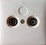 Coax Wandcontactdoos (Radio en TV plug) + Afdekplaatje, WCD, Ophalen of Verzenden, Zo goed als nieuw, Minder dan 2 meter, Coaxiale kabel