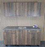 NIEUWE Q-Line ARTEGO Keuken ca. 180 cm breed / INNOVARE, Bruin, Nieuw, Enkelwandige keuken, Kunststof