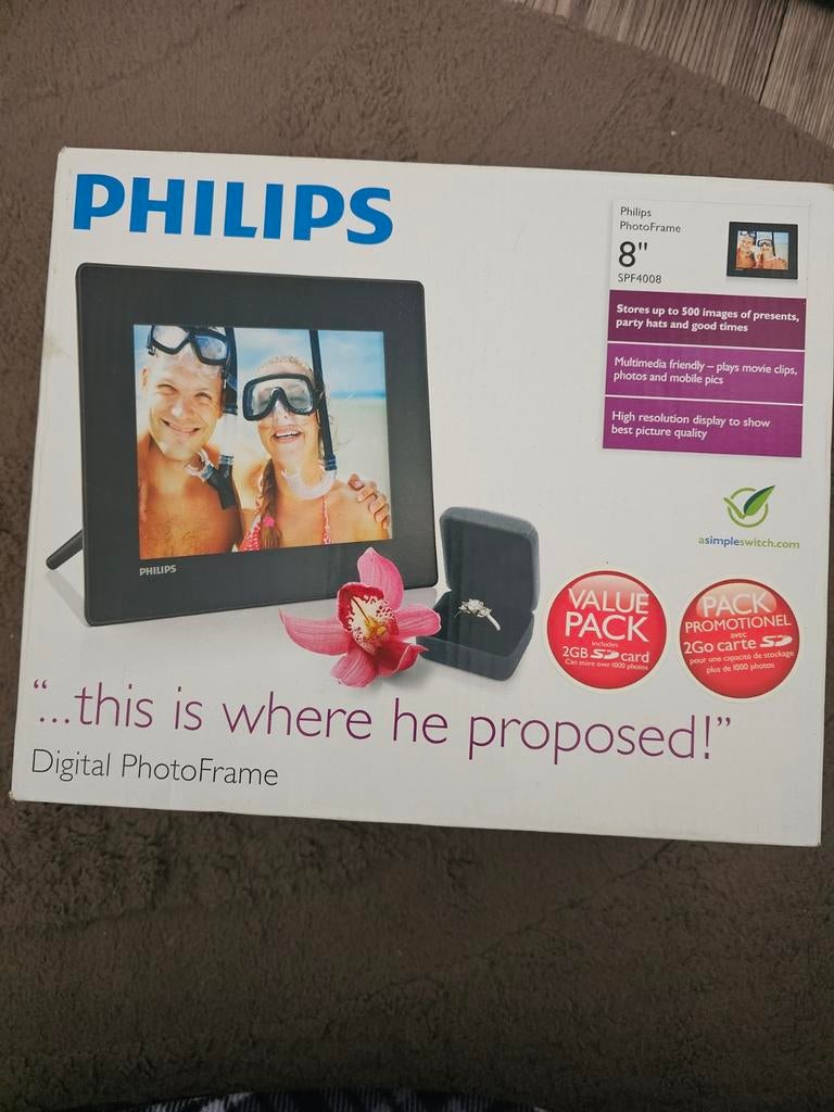 Philips Digitaal PhotoFrame SPF4008/10, Audio, Tv en Foto, Fotografie | Digitale fotolijsten, Nieuw, Ophalen of Verzenden, Film