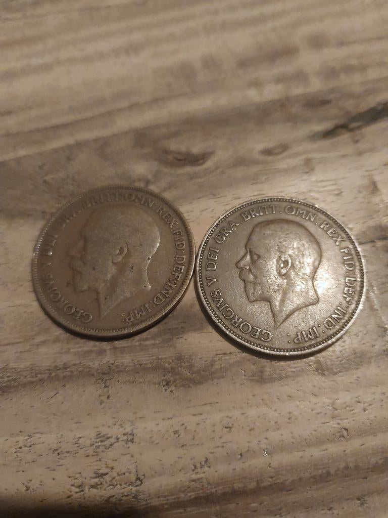 One Penny Engeland 1914 en 1936, Postzegels en Munten, Verzenden, Overige landen, Losse munt