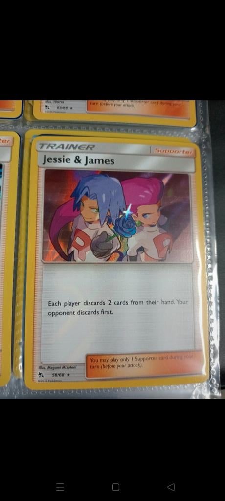 Pokémon TCG: Jessie & James Supporter Kaart (58/68), Ophalen of Verzenden, Zo goed als nieuw, Losse kaart, Foil