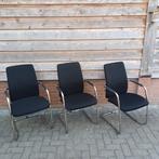 3 x luxe armleuningen stoelen kantoor fauteuils, Ophalen, Gebruikt, Bruin, Vijf, Zes of meer stoelen