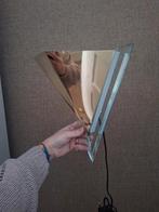 Vintage wandlampje goud spiegel glas plexiglas, Ophalen of Verzenden, Gebruikt, Glas, Vintage