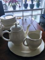 Compleet Engels Servies - Wit Porselein, Ophalen, Gebruikt, Effen, Porselein