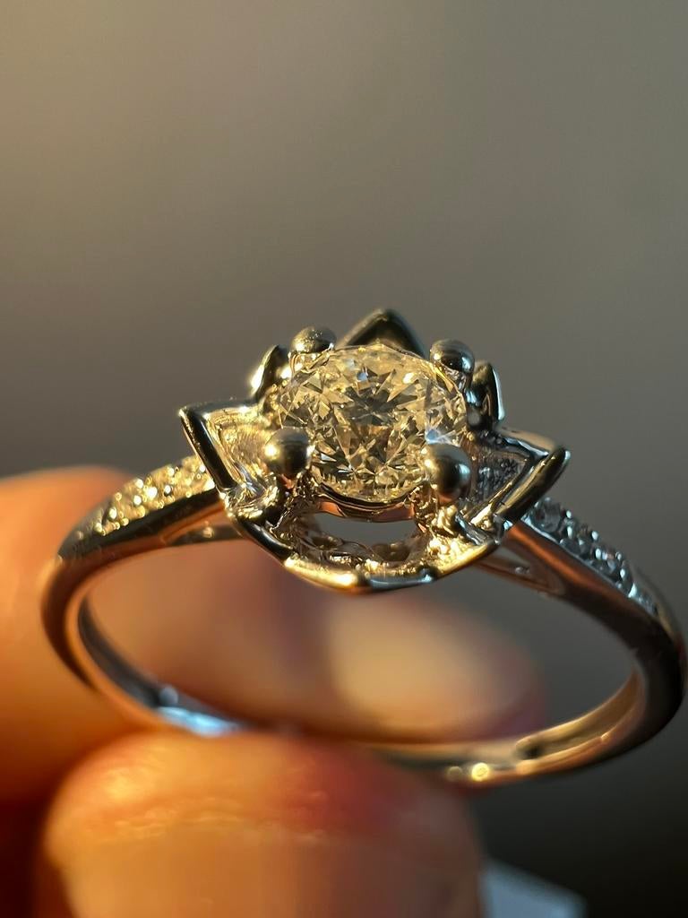 Diamond 0.2 Mauboussin Engagement Ring - White Gold 18KT, Sieraden, Tassen en Uiterlijk, Ringen, Wit, Ophalen of Verzenden, Zo goed als nieuw