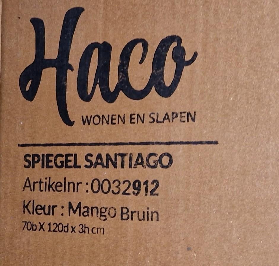 Nieuw in doos, spiegel Santiago HACO Mango Bruin 70x120cm, Ophalen, Minder dan 50 cm, Nieuw, Minder dan 100 cm