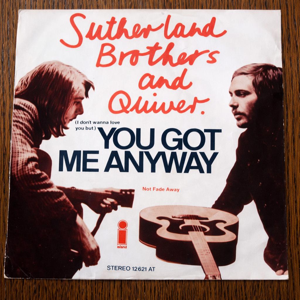original single-sutherland brothers Quiver-you got me anyway, Fotohoes, Overige genres, 7 inch, Single