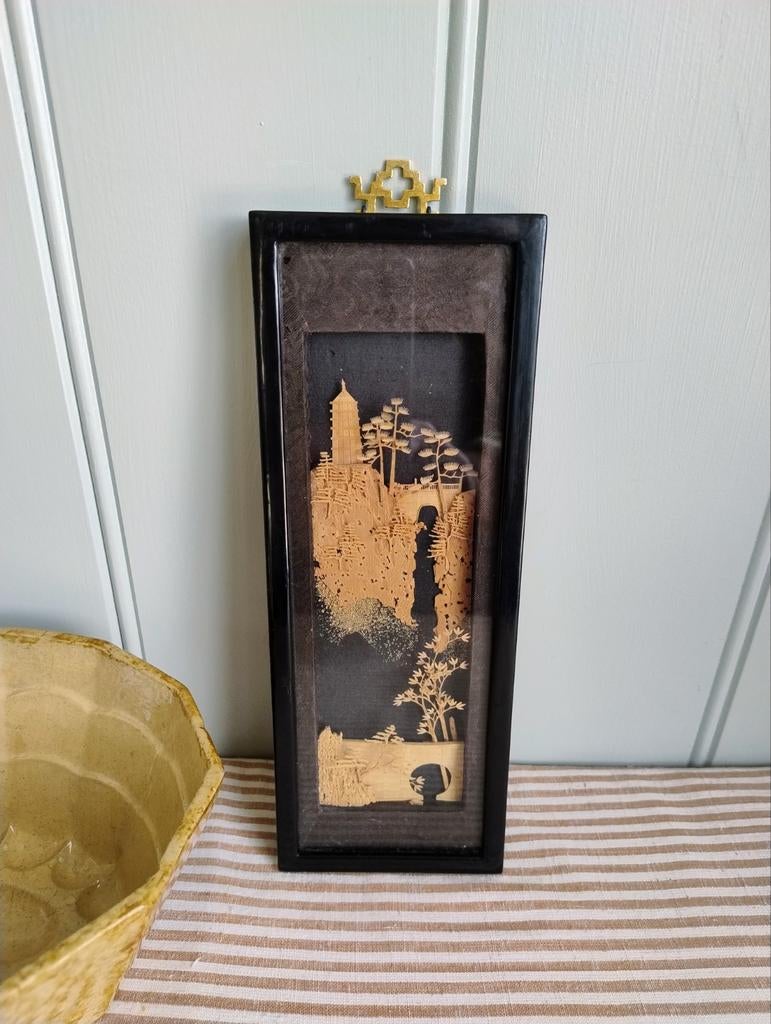 Vintage! Prachtig Chinees diorama kurk, Antiek en Kunst, Ophalen of Verzenden