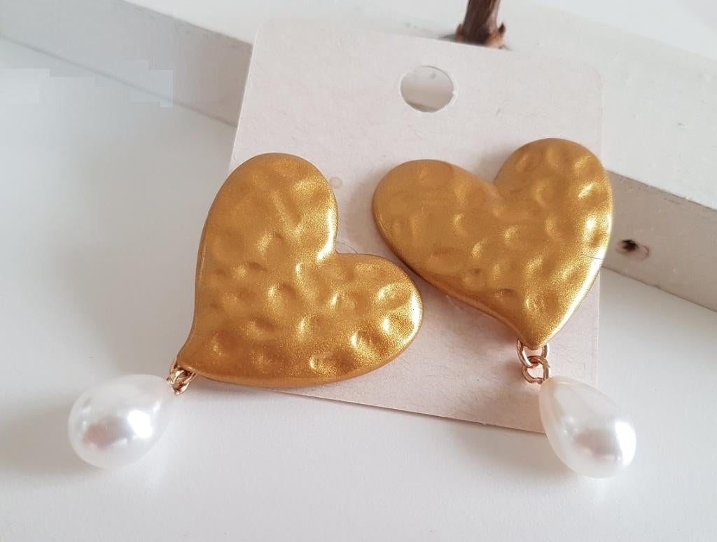 Zara Oorbellen Hart en Parel, Overige materialen, Verzenden, Nieuw, Knopjes of Stekers