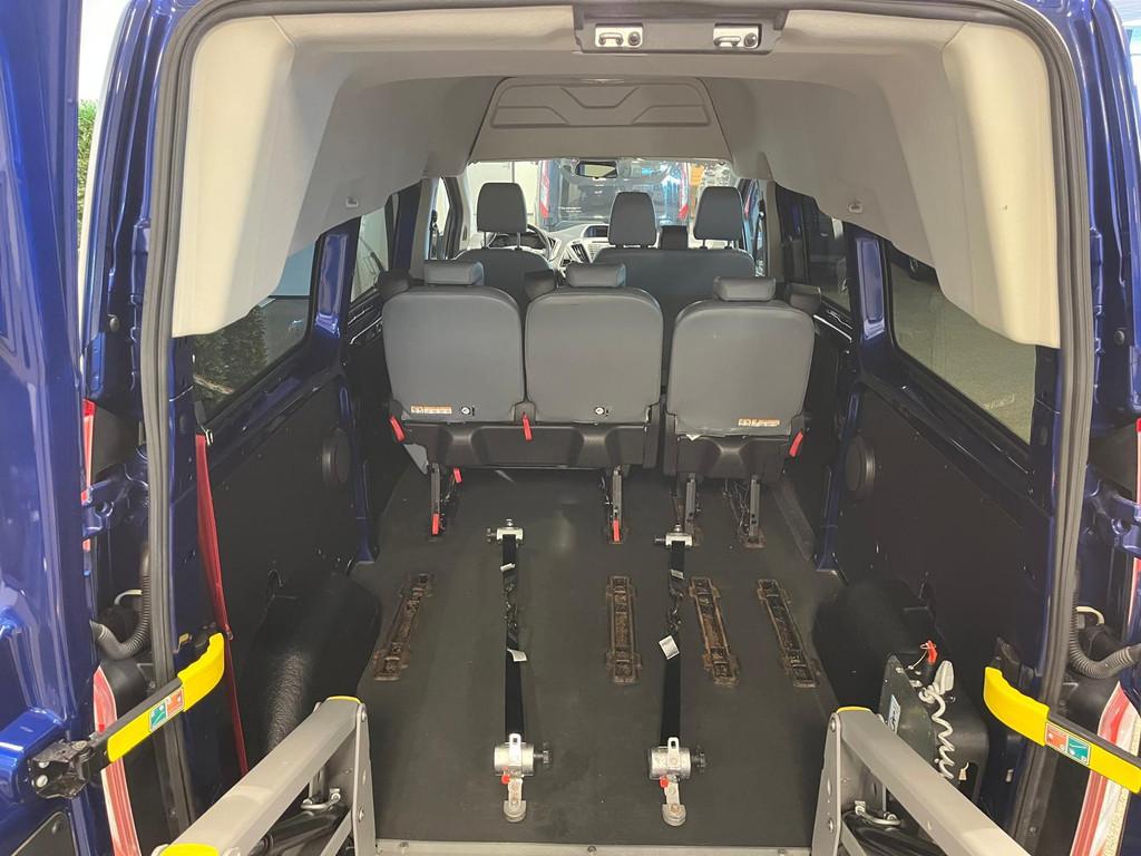 Ford Transit Custom L2H2 Rolstoelbus Groepsvervoer 6+1, Auto's, Parkeersensor, Euro 6, Blauw, Origineel Nederlands