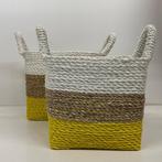 Tricolor mand set van 2, Western Deco, Mand, Vierkant, Nieuw