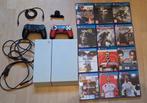 Witte PS 4 + 2 Controllers + 12 Games – Compleet Pakket, Ophalen, Met 2 controllers, Original, 500 GB