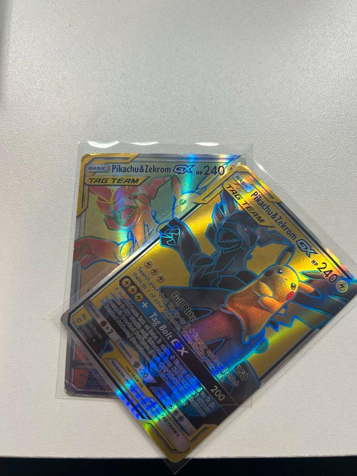 Pikachu & Zekrom, Hobby en Vrije tijd, Verzamelkaartspellen | Pokémon, Zo goed als nieuw, Meerdere kaarten, Foil, Ophalen of Verzenden