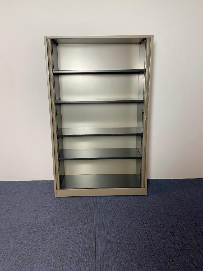 Roldeurkast Ahrend, grijs, H 195 x B 120 x D 45 cm., Huis en Inrichting, Ophalen, Gebruikt