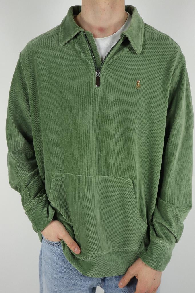 Ralph Lauren corduroy/velours trui met kwart rits - XL, -, -, Ralph Lauren, Maat 56/58 (XL)