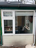 Kunststof kozijn met enkelglas, Doe-het-zelf en Verbouw, Glas en Ramen, Ophalen, Gevelraam of Ruit, Gebruikt, 120 tot 160 cm