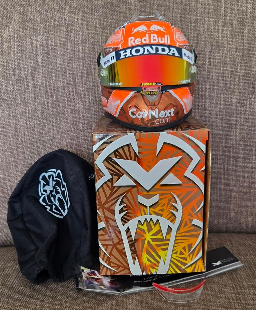 Max Verstappen helm 1:2 Belgian GP 2021 Limited Edition, Ophalen of Verzenden, Zo goed als nieuw, Formule 1