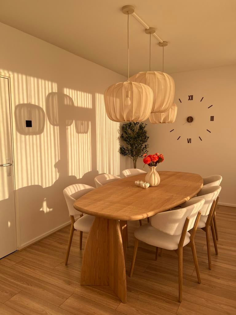 Table du Sud eiken eettafel (complete set) – Deens ovaal, Huis en Inrichting, Tafels | Eettafels, Ophalen, 100 tot 150 cm, 200 cm of meer