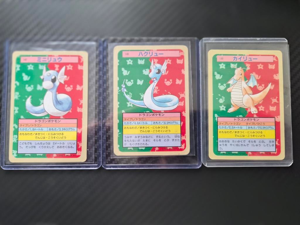 Dragonite, Dragonair, Dratini - Topps 1996 Blue Back Set, Ophalen of Verzenden, Zo goed als nieuw, Meerdere kaarten