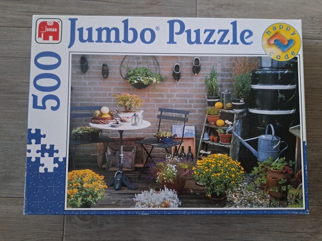 Jumbo Im Garten puzzel van 500 stukjes, Ophalen of Verzenden, 500 t/m 1500 stukjes, Zo goed als nieuw, Legpuzzel