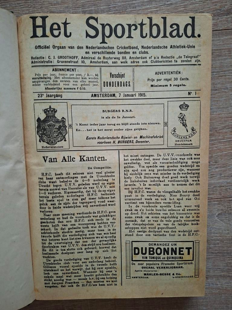 Het Sportblad - 7 januari 1915 en 30 december 1915, Ophalen of Verzenden