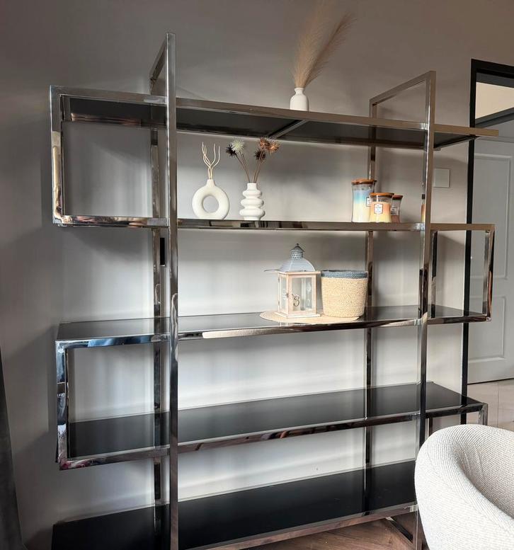 Cabinet Soto Eichholtz, Huis en Inrichting, Kasten | Dressoirs, Nieuw, 150 tot 200 cm, 25 tot 50 cm, Met plank(en), Glas, Metaal