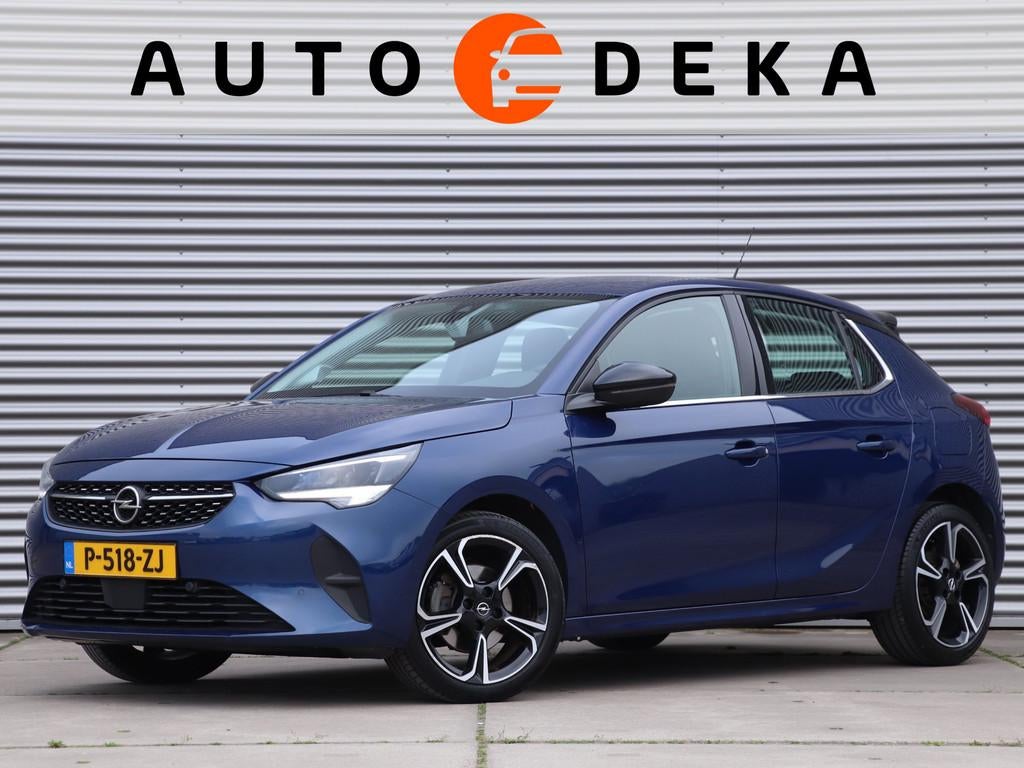 Opel Corsa 1.2 Turbo Elegance Automaat *Stoelverw.*Parkeerse, 101 pk, Gebruikt, Blauw, Leder en Stof