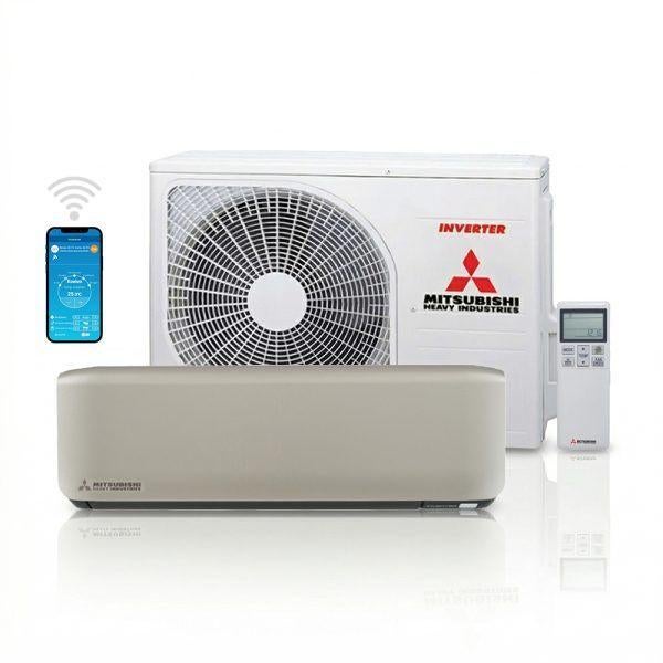 Mitsubishi SRK/SRC ZS-WFT Titanium split unit airco's WiFi, Koelen en Ontvochtigen, Timer, Nieuw, 3 snelheden of meer
