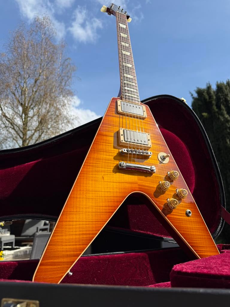 Gibson Custom Shop Flying V Standard Figured 3,2 kg!, Muziek en Instrumenten, Ophalen, Zo goed als nieuw, Solid body, Gibson